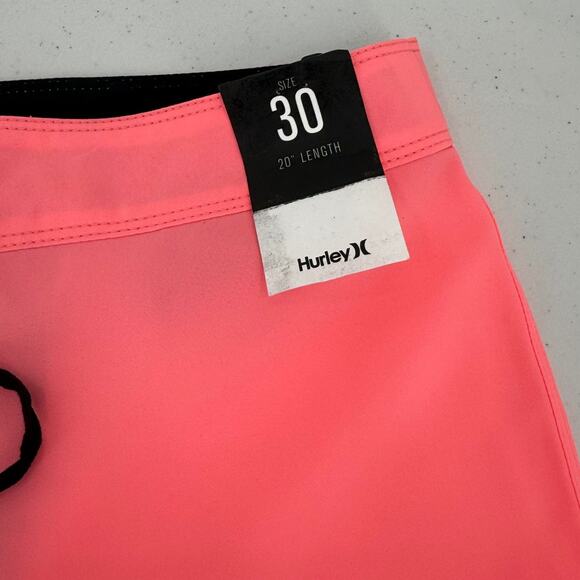NWT Hurley One And Only 20" Board Shorts Crossdye Neon Pink Men's Size 30 - Picture 2 of 11